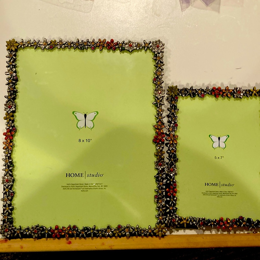 Brand new jeweled flowered picture frames